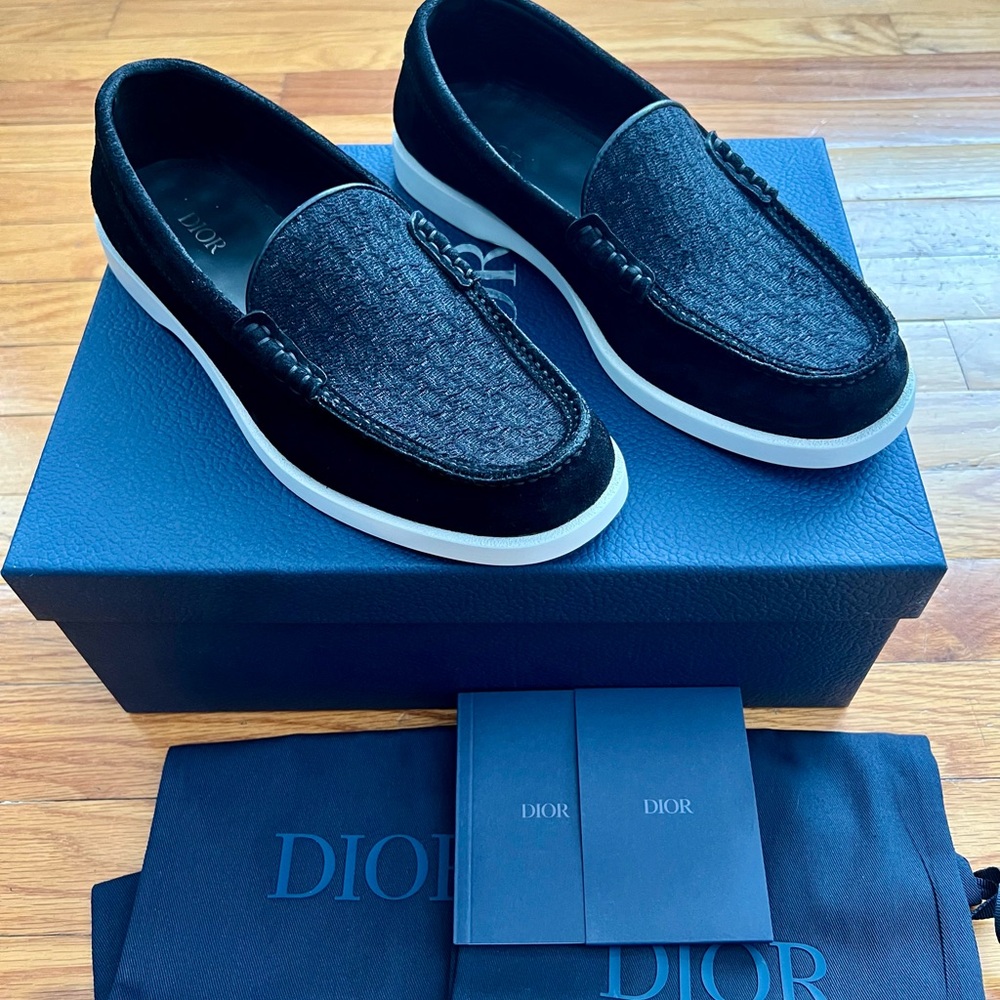 Dior Men's Black Slip-On Loafers M-Granville Loafe